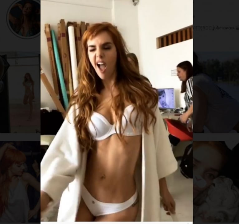 El backstage súper sexy de Julieta Nair Calvo en ropa interior: lomazo y mucha sensualidad 