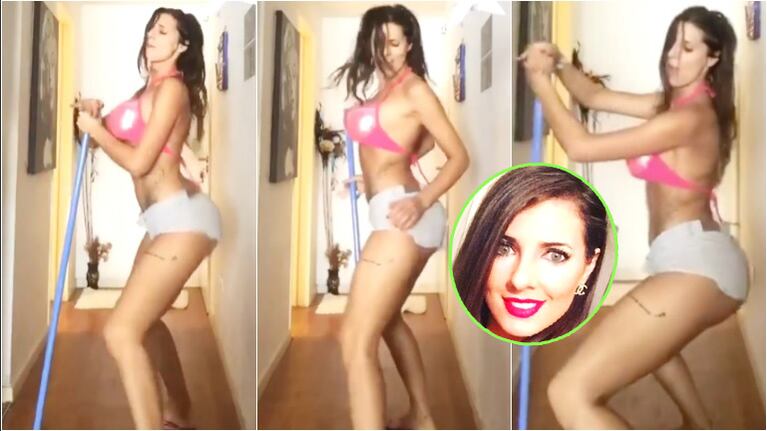 El baile hot de Tamara Bella mientras limpia su casa: Le meneo a la escoba