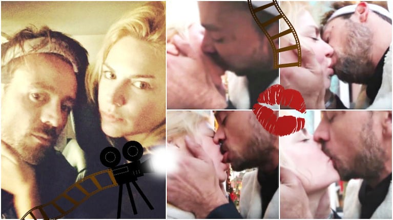 El beso de Chano y Esmeralda Mitre para el reality del cantante (Fotos: Instagram y Captura de YouTube)