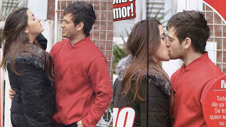 El beso de Micaela Suppa y Alejandro Iglesias. (Foto: revista Paparazzi)
