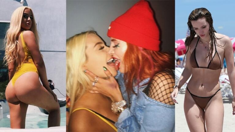 El beso hot de Bella Thorne y una diosa youtuber: "Míaaaaa"