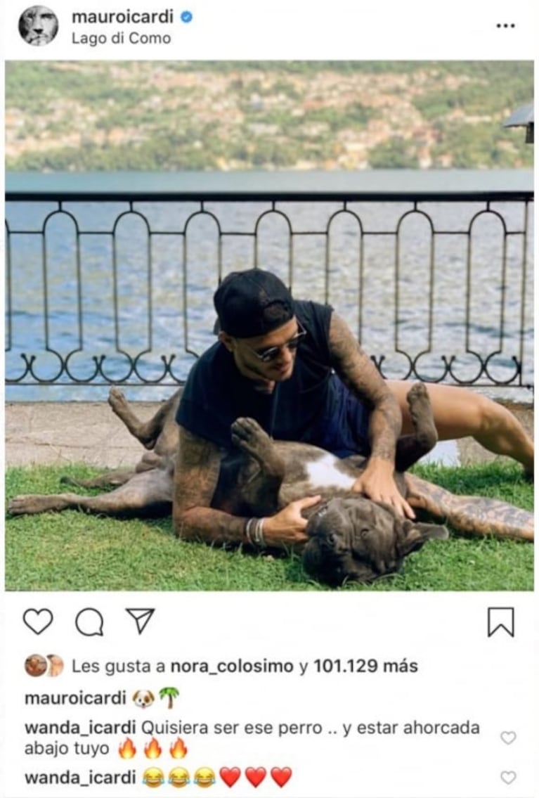 El bizarro comentario ¿hot? de Wanda Nara a Mauro Icardi: "Quisiera estar ahorcada abajo tuyo"