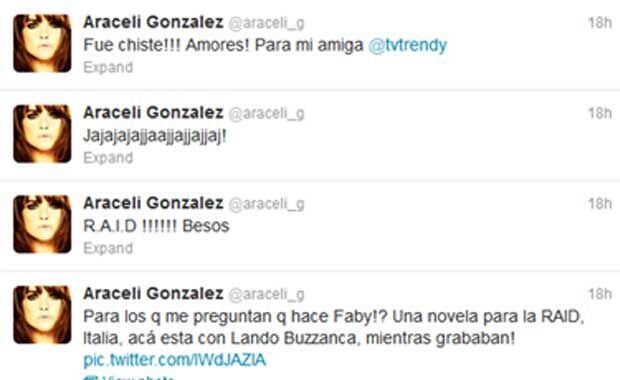 El ¿blooper? de Araceli González en Twitter. (Foto: @araceli_g)