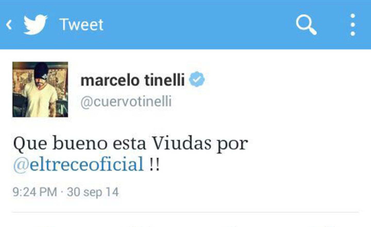El blooper de Marcelo Tinelli en Twitter. (Foto. @CuervoTinelli)