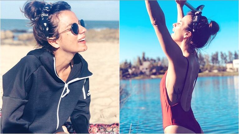 El blooper veraniego de Gimena Accardi en sus vacaciones en Uruguay (Fotos: Instagram)