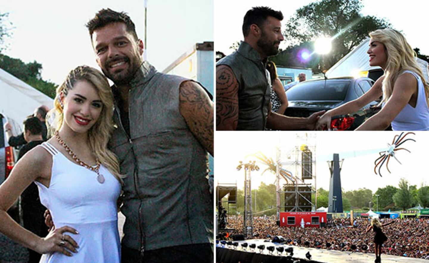 El cálido encuentro de Lali Espósito y Ricky Martin. (Foto: Vicky Roa prensa)