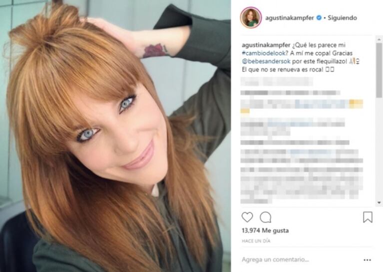 El cambio de look de Agustina Kämpfer: "¡El que no se renueva es roca!"