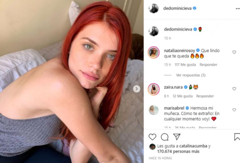 El cambio de look "extremo" de Eva de Dominici: la actriz se tiñó el pelo de colorado furioso