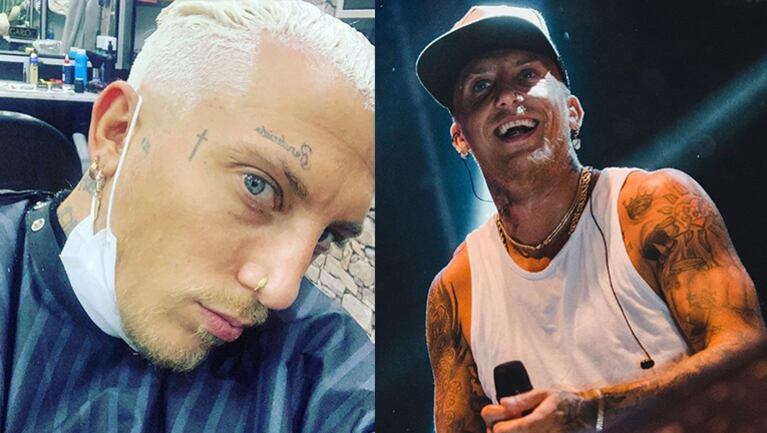 El cantante se tiñó y cortó el cabello.