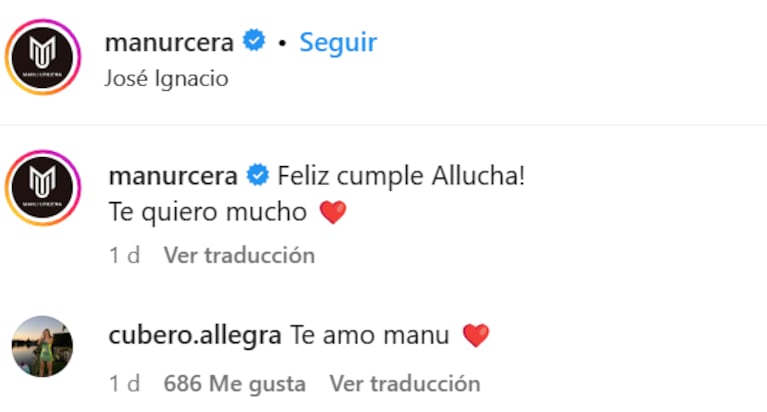El cariñoso posteo de Manu Urcera a Allegra, la hija de Nicole Neumann y Fabián Cubero, por su cumpleaños