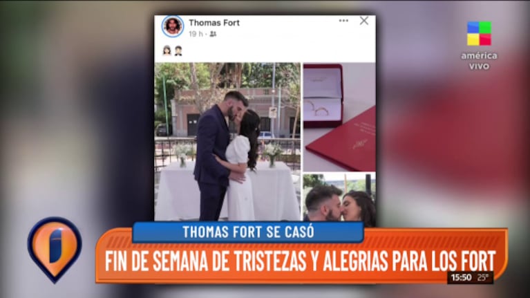 El casamiento bajo perfil de Thomas Fort, el mismo día del entierro de Gustavo Martínez: "La celebración la suspendieron"