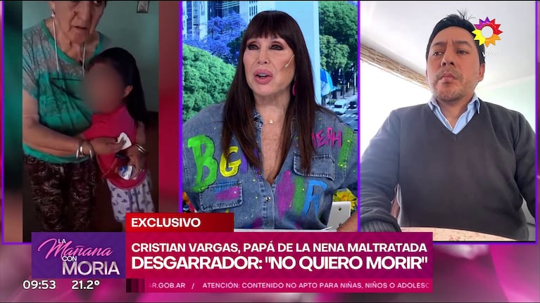 El caso de la niña que pide ayuda a su abuela y a su padre, Cristian Vargas, porque su madre la maltrata (Foto: captura de eltrece).