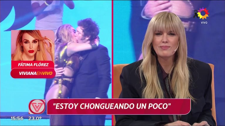 El chape de Fátima Florez y Javier Milei (Foto: captura de eltrece).