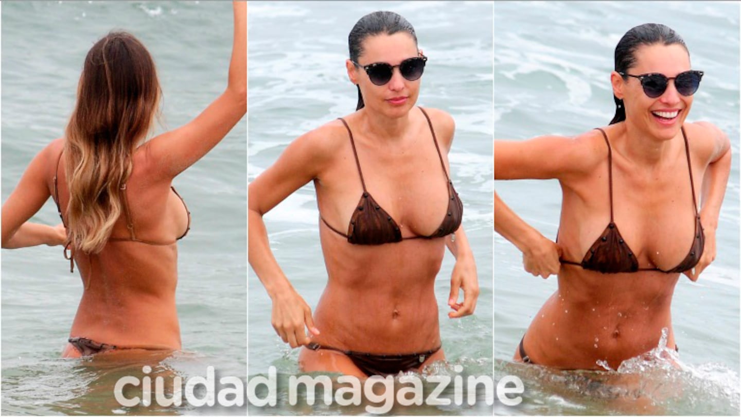 El chapuzón sexy de Pampita en Punta del Este (Foto: GM Press)