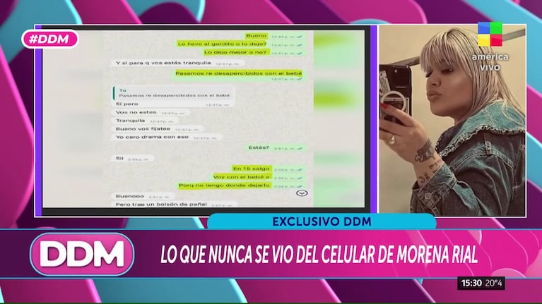 El chat de Morena Rial que la complicaría en la Justicia (Foto: captura de América).