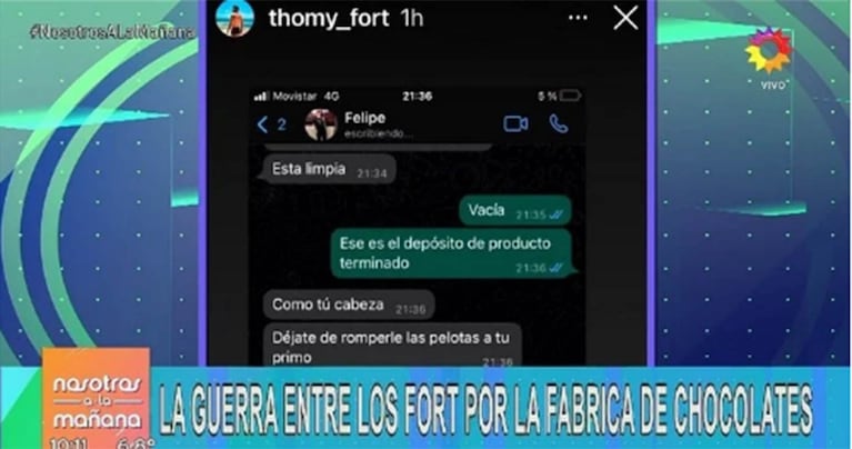 El chat que compartió Thomas Fort