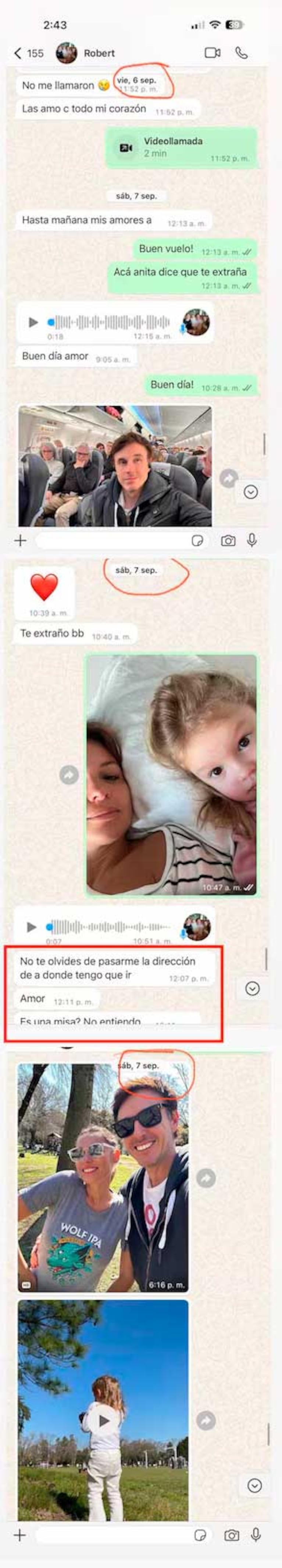 El chat que expuso la relación de Pampita y García Moritán (Foto: Instagram)
