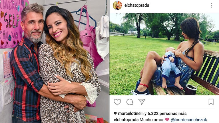 El Chato Prada y Lourdes Sánchez, felices con Valentín. (Fotos: Instagram y Web)