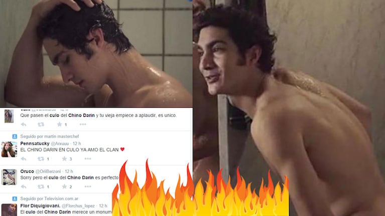 El Chino Darín y su desnudo, furor en las redes sociales