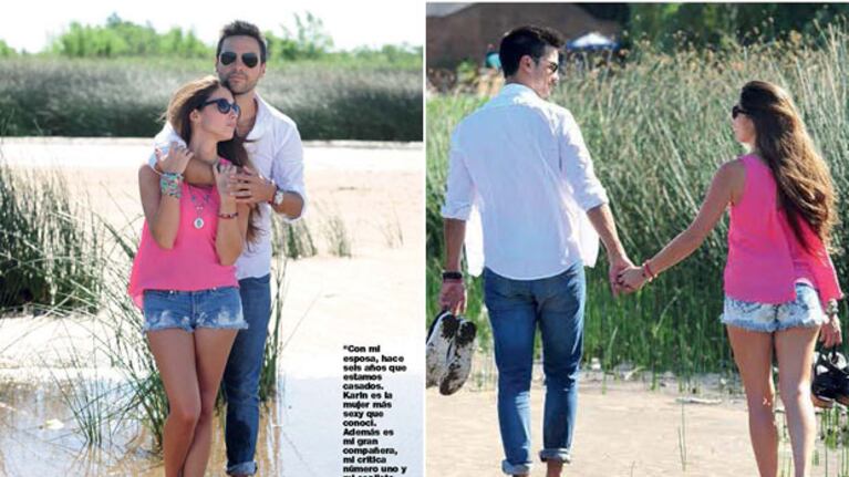 El "Chino" Leunis y su mujer Karin Rodríguez, enamoradísimos. (Foto: revista Gente)