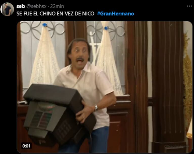 El Chino quedó eliminado de Gran Hermano y en X estallaron los memes.