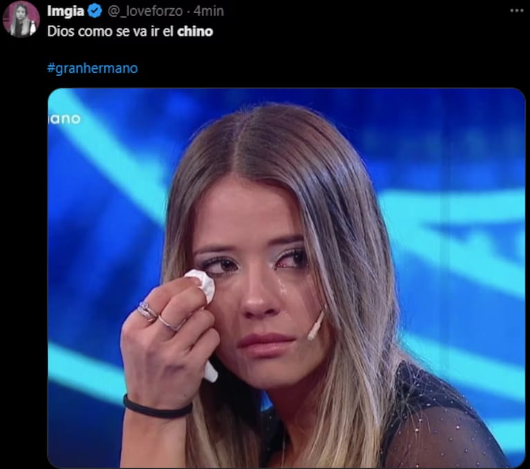 El Chino quedó eliminado de Gran Hermano y en X estallaron los memes.