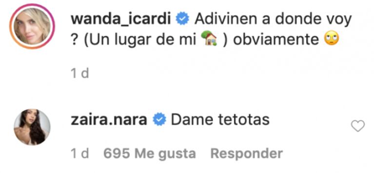 El chiste hot de Zaira Nara que descolocó por completo a Wanda: "¿Te hackearon la cuenta?" 