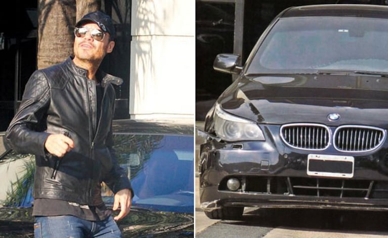 El choque al BMW de Marcelo Tinelli (Foto: Pronto y Web)