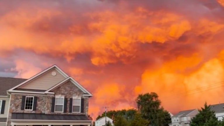 El cielo de Maryland se volvió de un rojo tan intenso que no pasó desapercibido