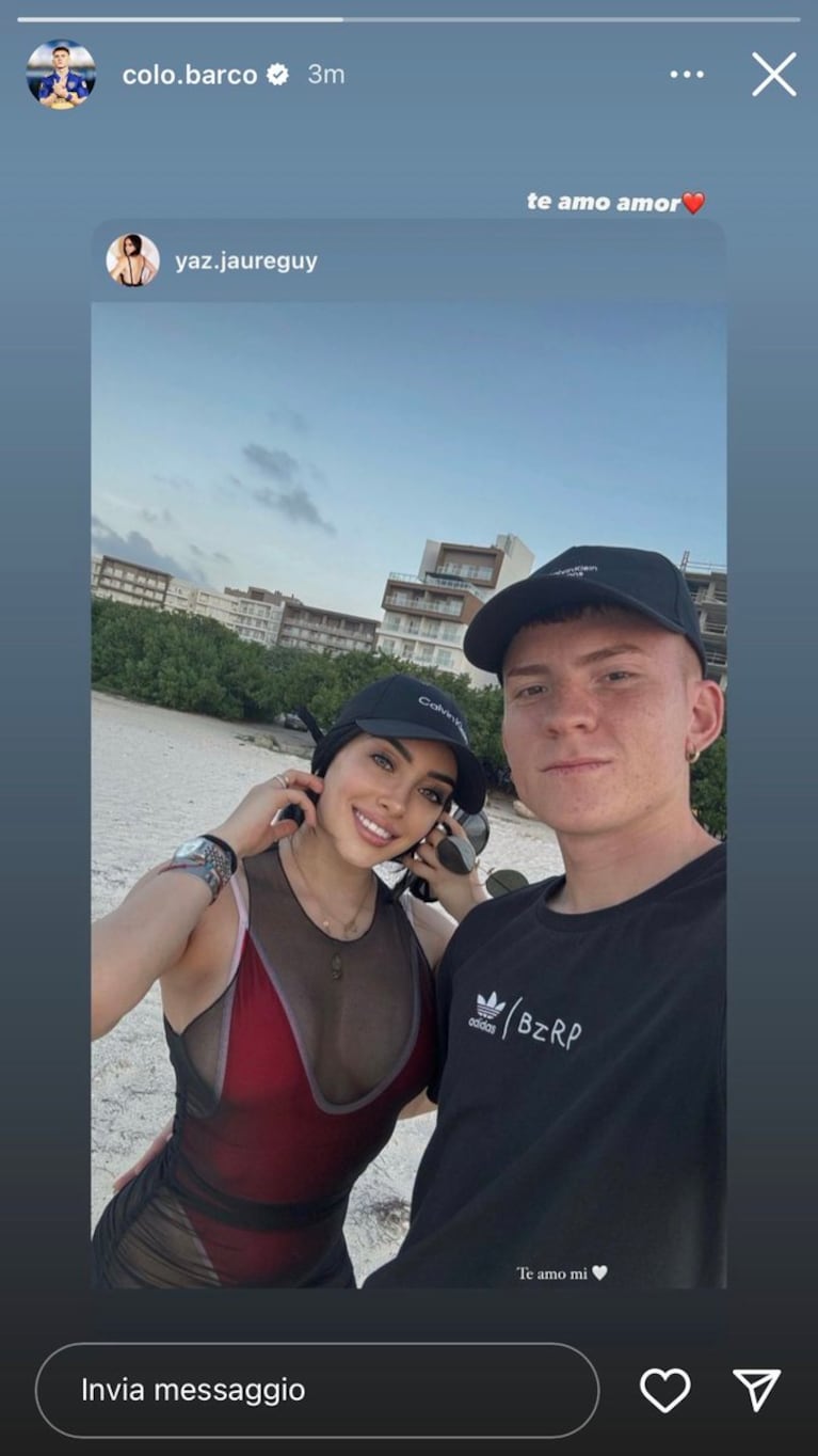 El Colo Barco y Yaz Jaureguy (Instagram)
