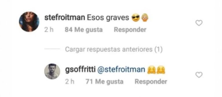 El comentario buena onda de Stefanía Roitman a un video de Gastón Soffritti tocando la guitarra
