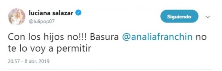 El comentario de Analía Franchín sobre la hija de Salazar que enfureció a Luciana: "¡Basura, no te lo voy a permitir!"