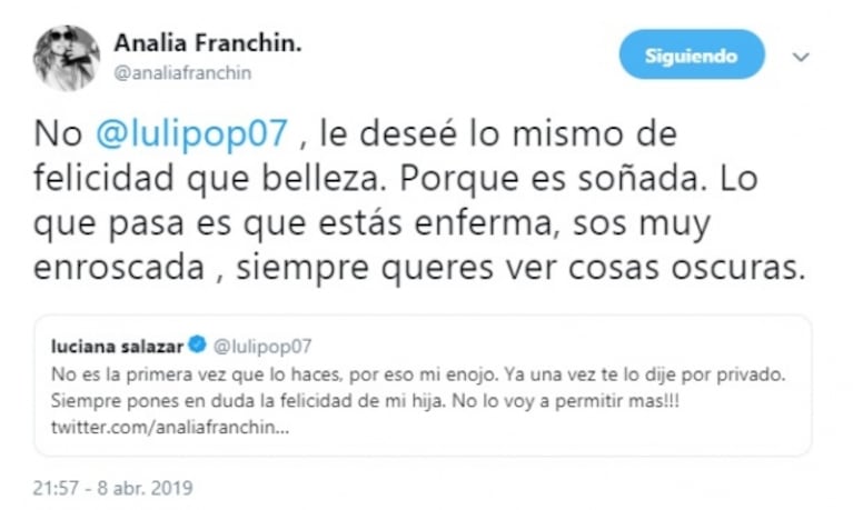 El comentario de Analía Franchín sobre la hija de Salazar que enfureció a Luciana: "¡Basura, no te lo voy a permitir!"