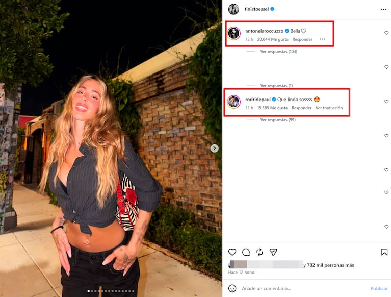 El comentario de Antonela Roccuzzo a Tini Stoessel que no pasó desapercibido en las redes (Foto de Instagram)