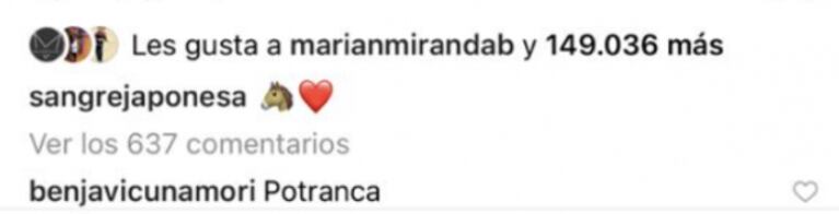El comentario sexy de Benjamín Vicuña a China Suárez, en su día de campo a caballo: "Potranca"