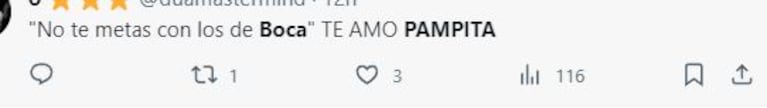 El comentario tribunero de Pampita en pleno Bailando que fue viral en redes: “No te metas con los de Boca”