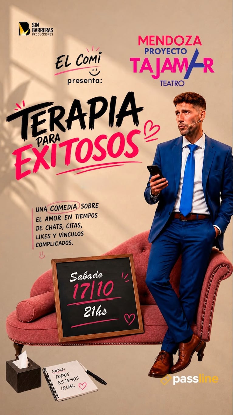 El Comi presenta “Terapia para exitosos” por primera vez en Mendoza