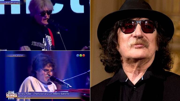 El comunicado de repudio de Charly García a la imitación de Benjamín Rojas y Felipe Colombo en Tu cara me suena (Foto: Web)