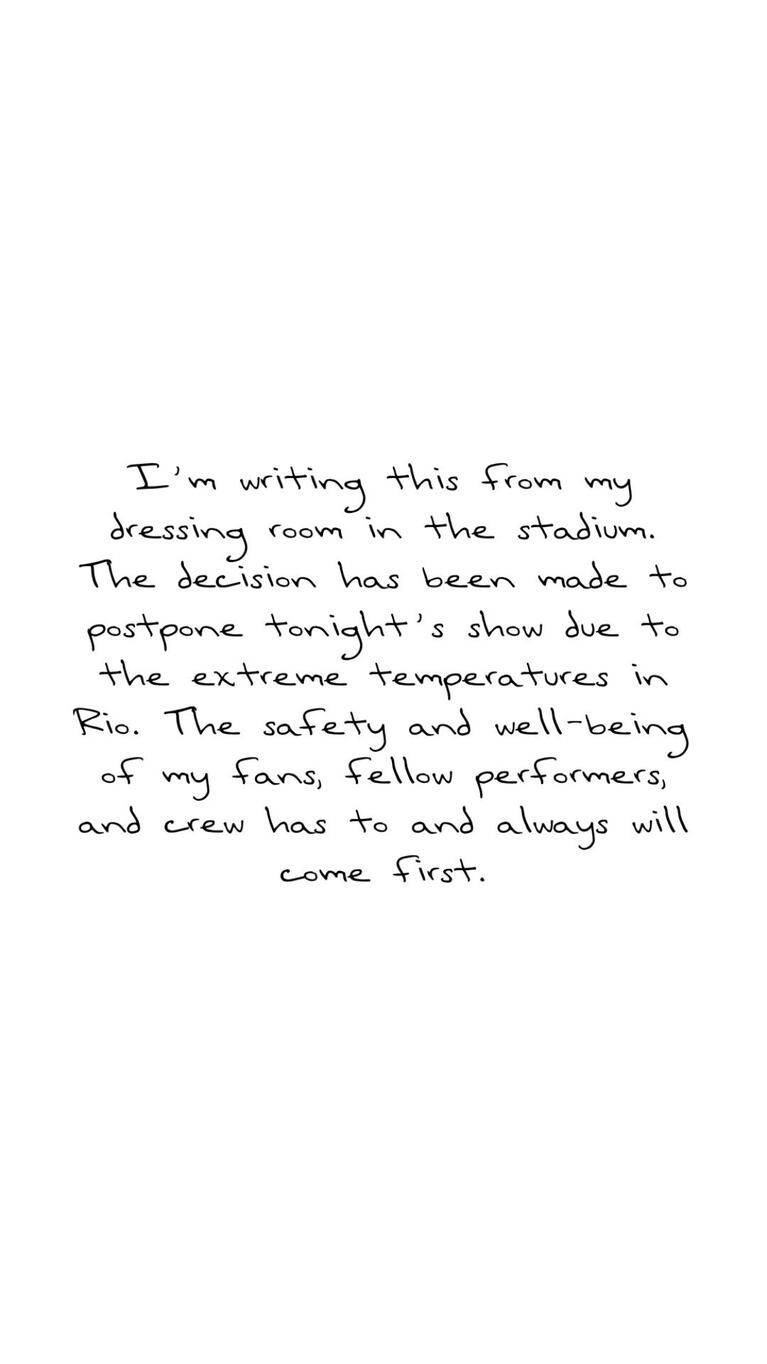 El comunicado de Taylor Swift en Brasil, tras suspender su show (Foto: Instagram @taylorswift)