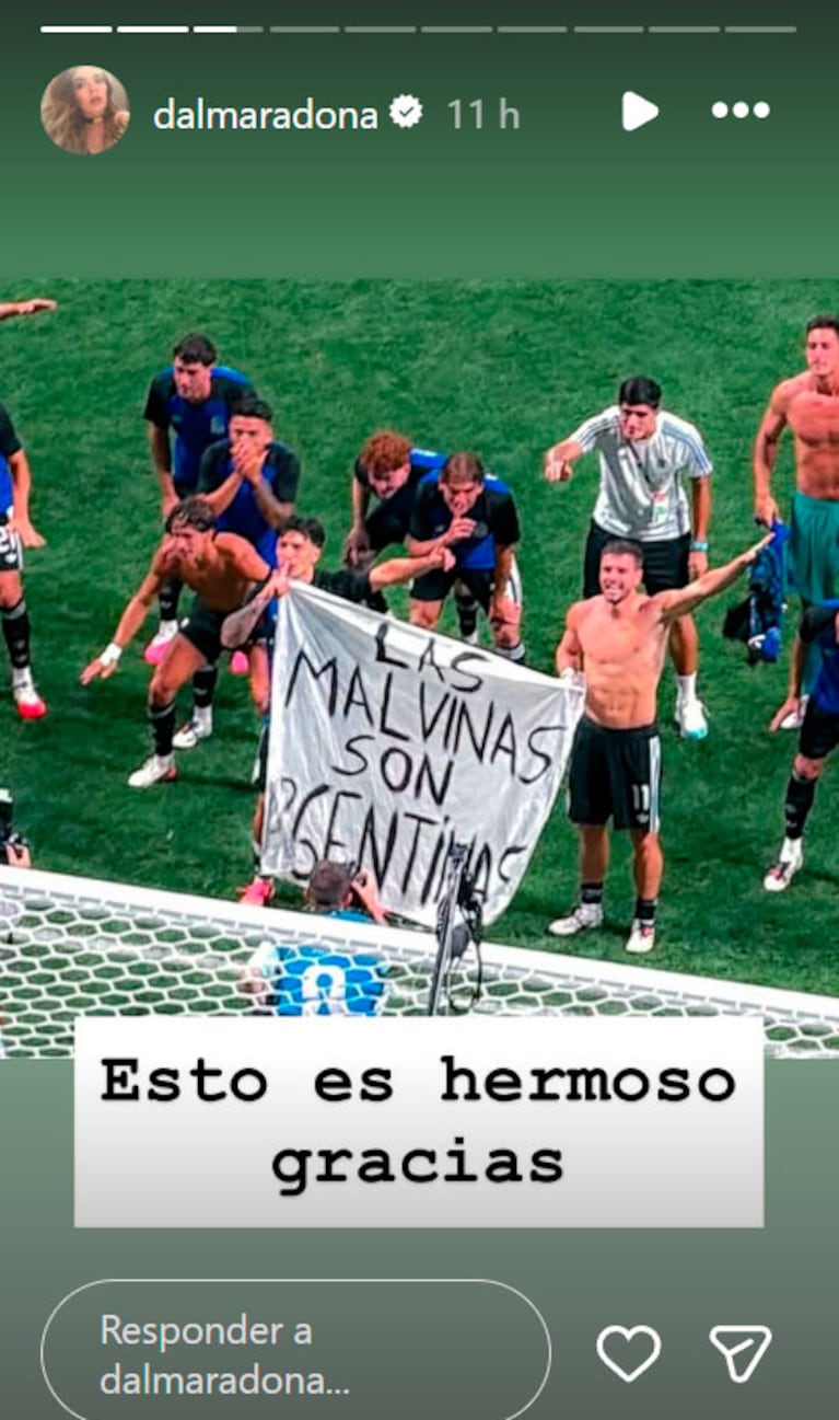 El conmovedor mensaje de Dalma Maradona a Lionel Messi después de vencer a Inglaterra (Instagram)