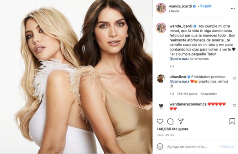 El conmovedor mensaje de Wanda Nara a Zaira por su cumpleaños: "Te extraño cada día de mi vida"
