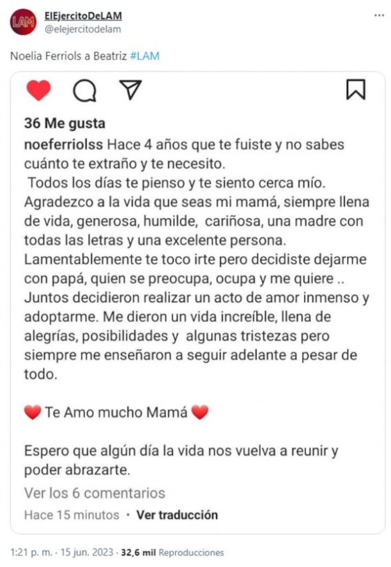 El conmovedor posteo de la hija de Beatriz Salomón a 4 años de la muerte de la artista: "Todos los días te pienso y te siento cerca mío"