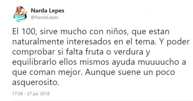 El consejo 'escatológico' de Narda Lepes para una alimentación saludable: "Aunque suene asquerosito..." 