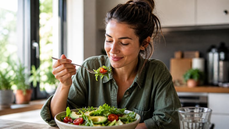 El consumo de alimentos saludables está asociado con un mejor estado de ánimo. Foto: IA
