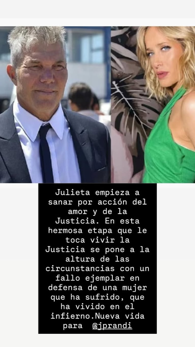 El contundente mensaje de Fernando Burlando para Julieta Prandi tras su casamiento con Emanuel Ortega. Crédito: Instagram