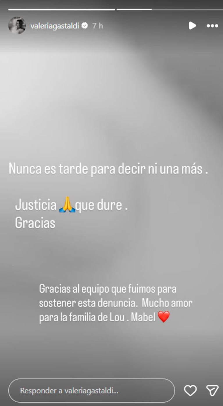 El contundente mensaje de Valeria Gastaldi tras el rescate de Lowrdez de Bandana de su exnovio (Foto: Instagram)