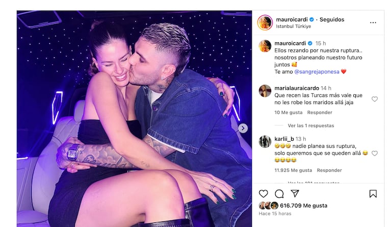 El contundente posteo de Mauro Icardi y China Suárez desde Turquía tras el escándalo con Vicuña. Crédito: Instagram/@mauroicardi