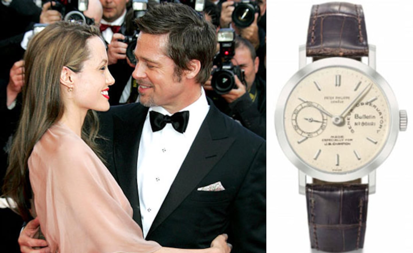 El costoso reloj que Angelina Jolie le regaló a Brad Pitt. (Fotos: Web)