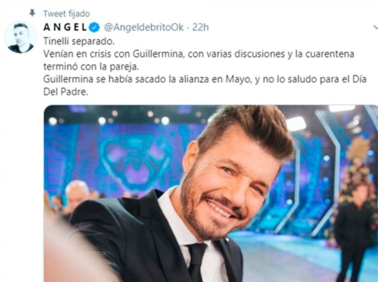 El cruce de chicanas de Jorge Rial y Ángel de Brito por la noticia de la separación de Tinelli: "Les doy unos días de ventaja"