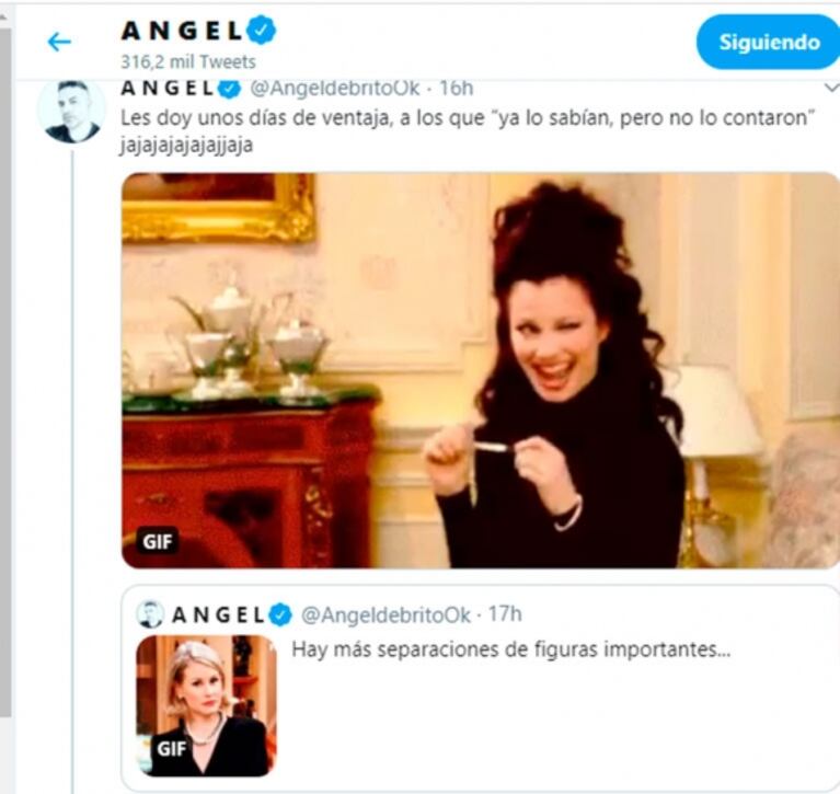 El cruce de chicanas de Jorge Rial y Ángel de Brito por la noticia de la separación de Tinelli: "Les doy unos días de ventaja"